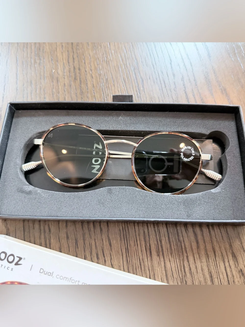 NWT Nooz Polarized Sunglasses - Light Tortoise Frame, Black Lenses